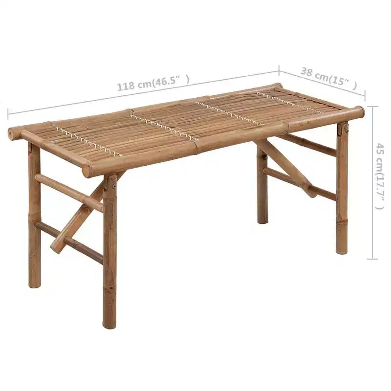 vidaXL Banc de jardin bleu, bambou naturel Bambou et 100 % polyester Moyen