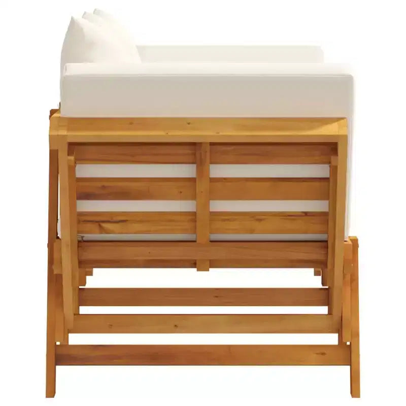vidaXL Banc de jardin crème blanc bois d'acacia massif 2-en-1 réglable