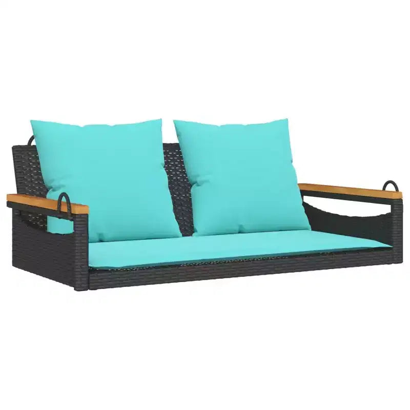 vidaXL Patio Swing Bench Black and Blue
