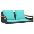 vidaXL Patio Swing Bench Black and Blue
