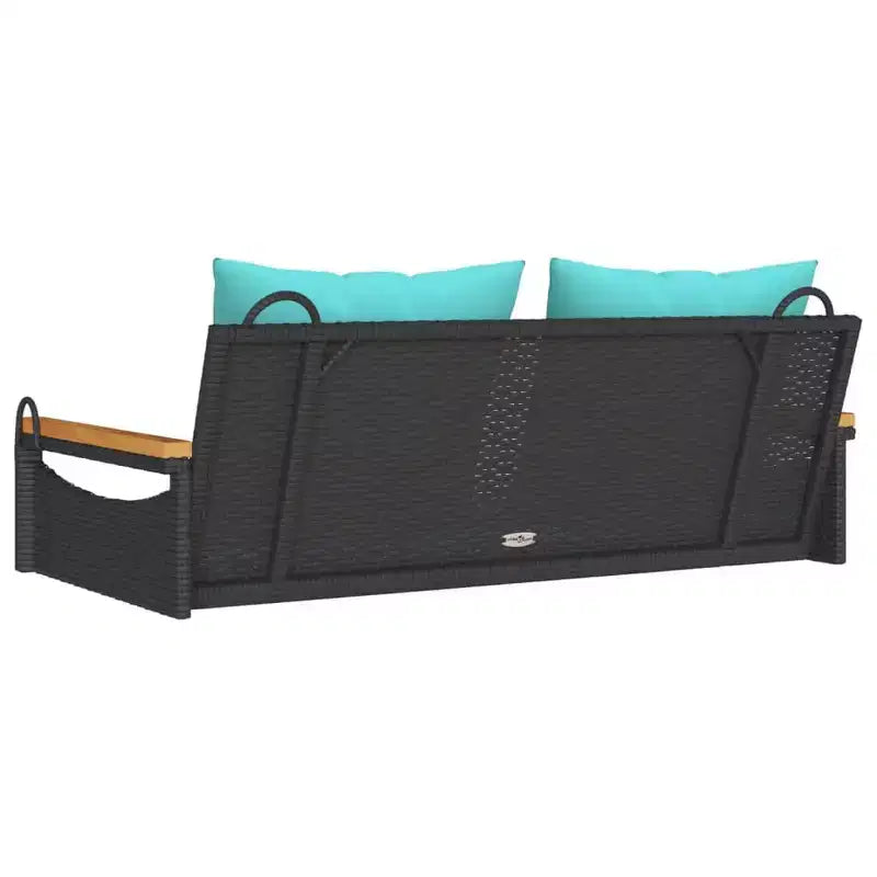 vidaXL Banc-balançoire de jardin noir et bleu