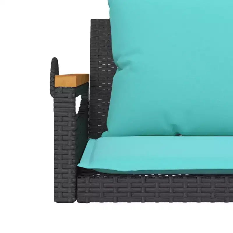 vidaXL Banc-balançoire de jardin noir et bleu