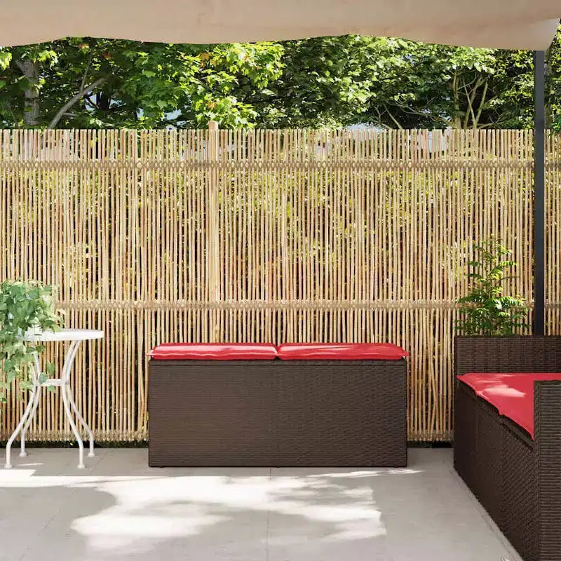 vidaXL Banc de jardin avec coussin marron 43,3x15,7x17,3 cm résine tressée