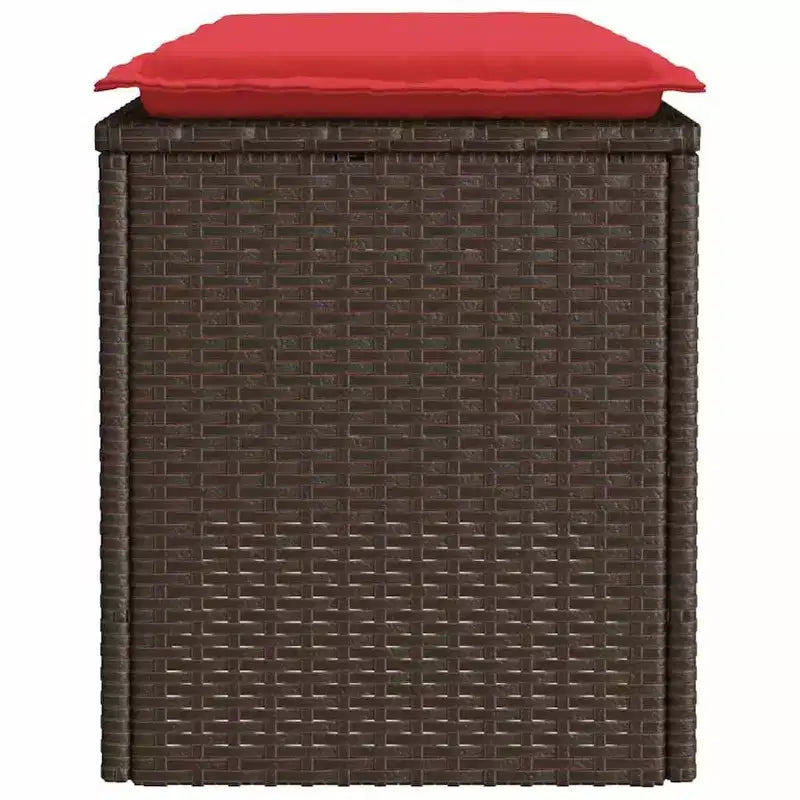 vidaXL Banc de jardin avec coussin marron 43,3x15,7x17,3 cm résine tressée