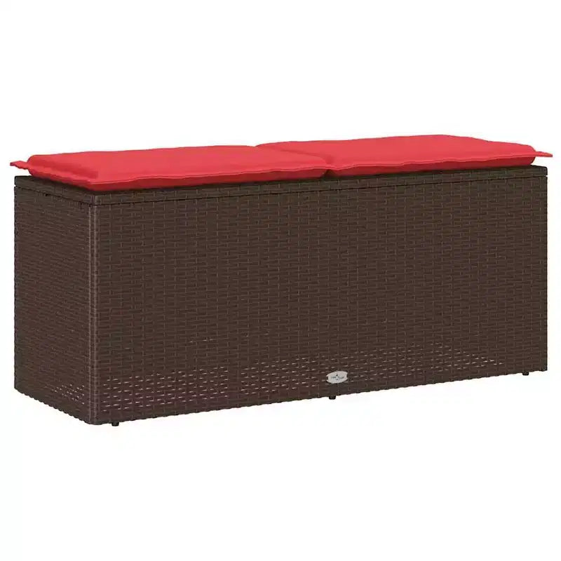 vidaXL Banc de jardin avec coussin marron 43,3x15,7x17,3 cm résine tressée