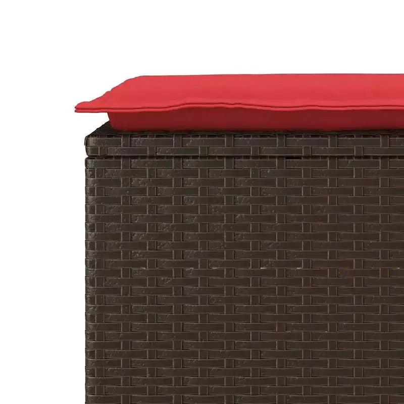 vidaXL Banc de jardin avec coussin marron 43,3x15,7x17,3 cm résine tressée