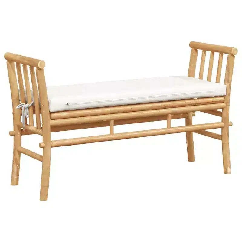 vidaXL Banc de jardin avec coussin marron 110 x 38 x 65 cm bambou