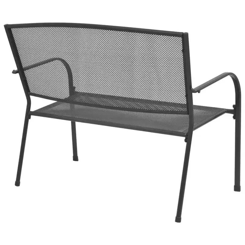 vidaXL Banc de jardin anthracite en acier thermolaqué et enduit de poudre de taille moyenne