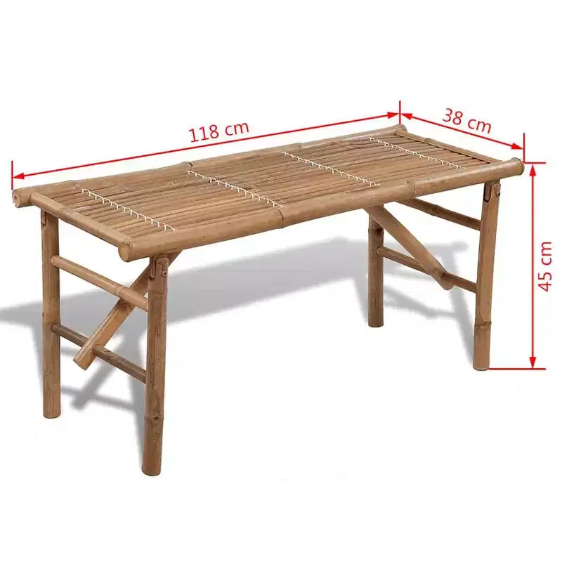 vidaXL Banc de jardin en bambou naturel, moyen, pliable