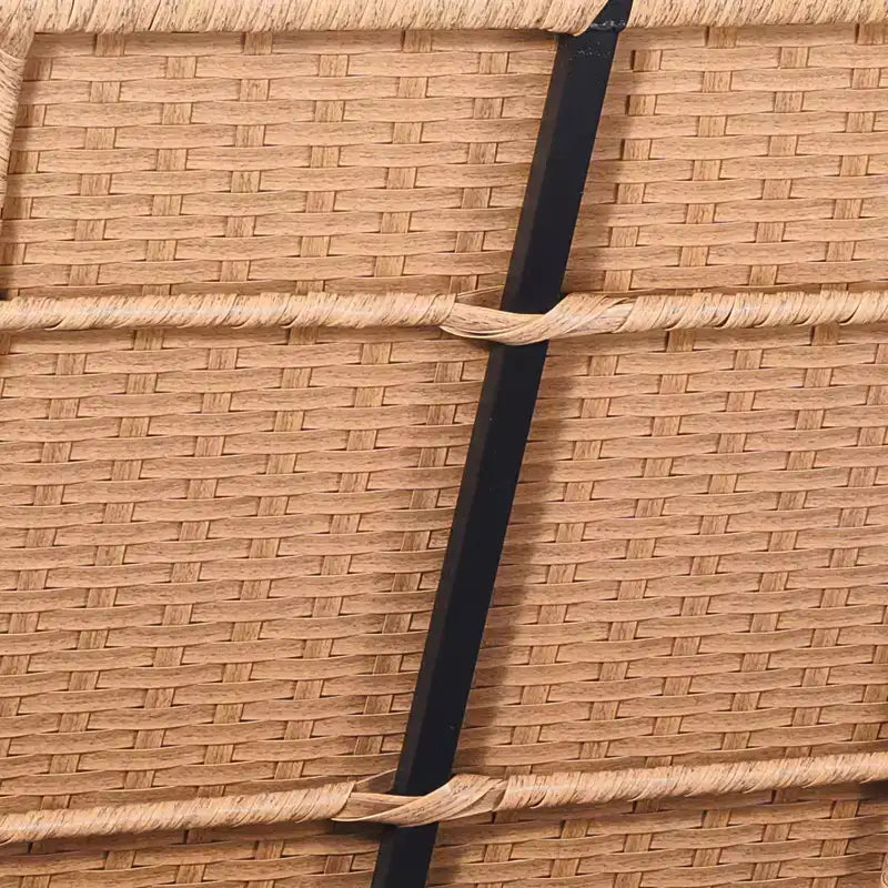 Banc de rangement extérieur GDFStudio Abimbola moderne en métal et rotin PE avec dossier et accoudoirs
