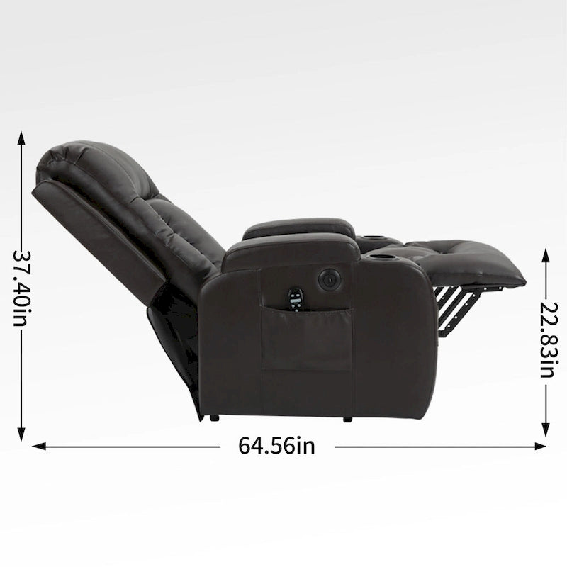 Fauteuil inclinable électrique robuste pour personnes âgées avec massage et chauffage lombaire
