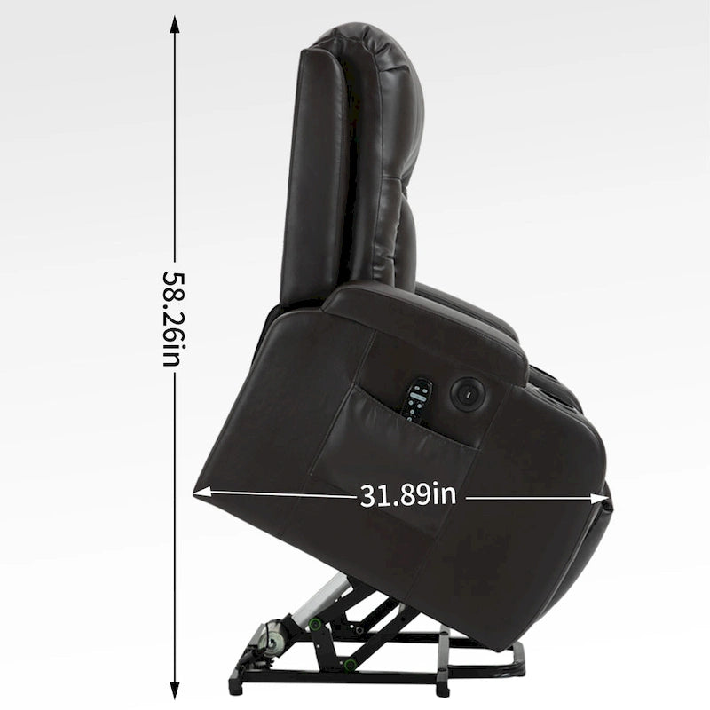 Fauteuil inclinable électrique robuste pour personnes âgées avec massage et chauffage lombaire