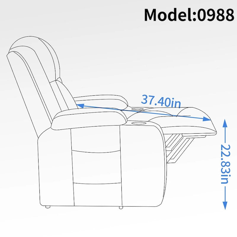 Fauteuil inclinable électrique robuste pour personnes âgées avec massage et chauffage lombaire
