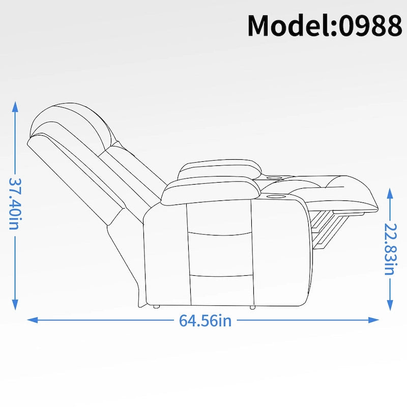 Fauteuil inclinable électrique robuste pour personnes âgées avec massage et chauffage lombaire