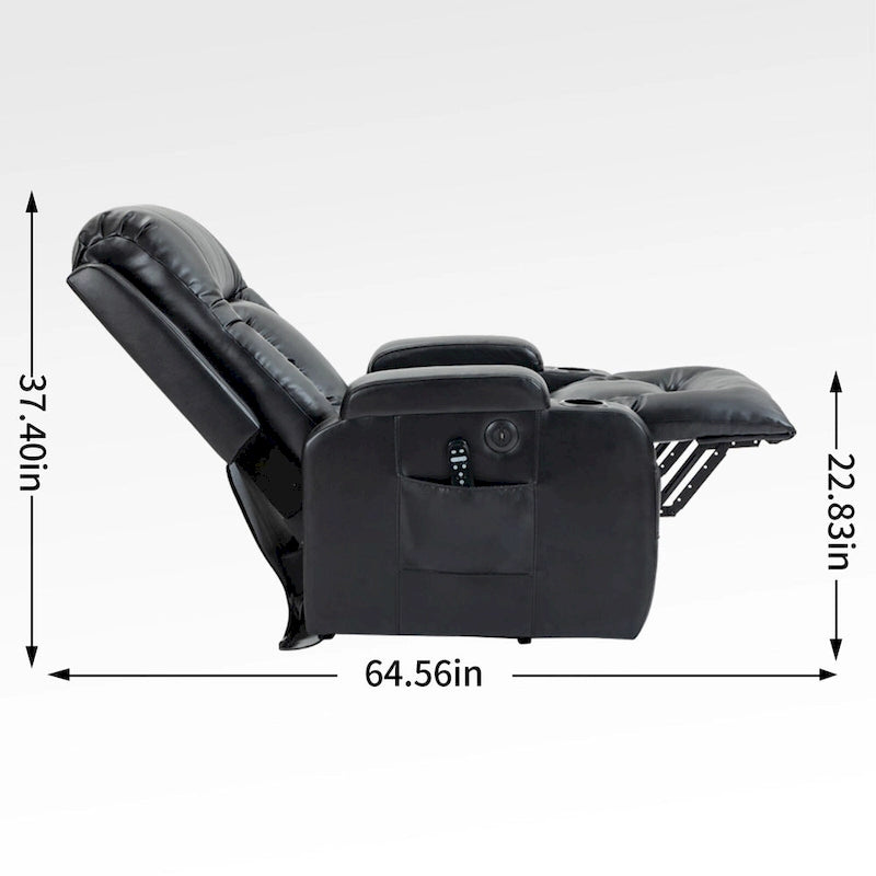 Fauteuil inclinable électrique robuste pour personnes âgées avec massage et chauffage lombaire