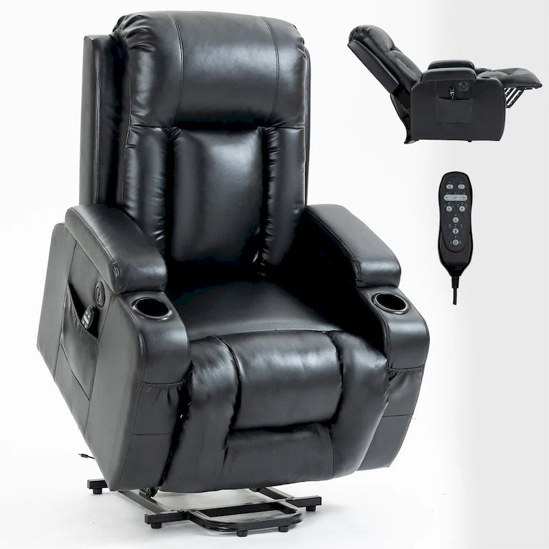 Fauteuil inclinable électrique robuste pour personnes âgées avec massage et chauffage lombaire