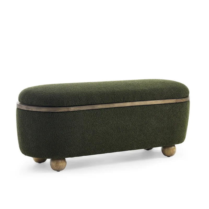 Banc Ottoman de Rangement, Banc Ottoman Capitonnage avec Rangement et Assise, Grand Banc de Rangement pour Couvertures et Repose-Pieds