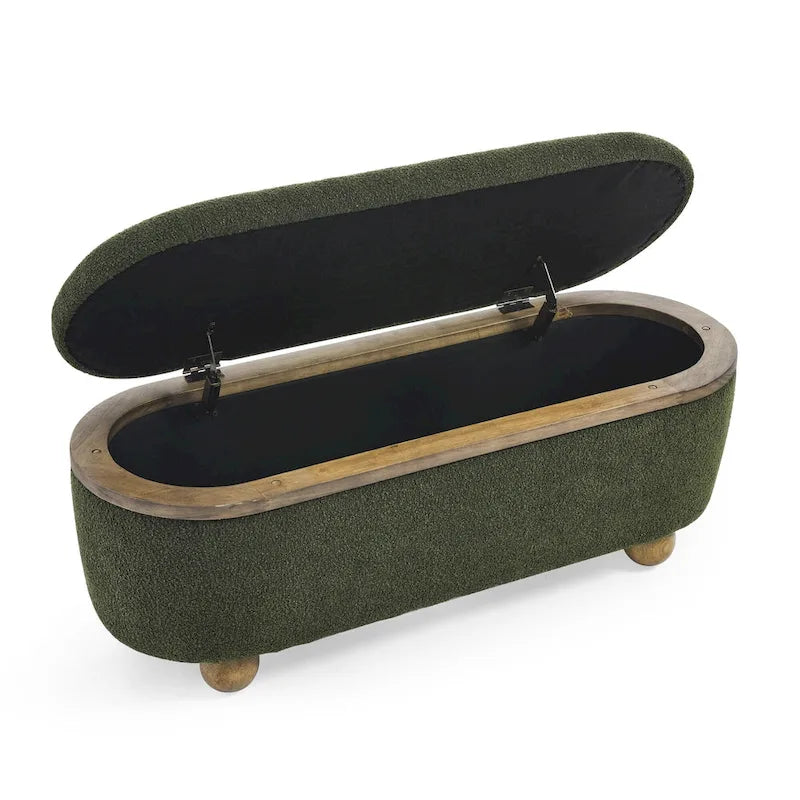 Banc Ottoman de Rangement, Banc Ottoman Capitonnage avec Rangement et Assise, Grand Banc de Rangement pour Couvertures et Repose-Pieds