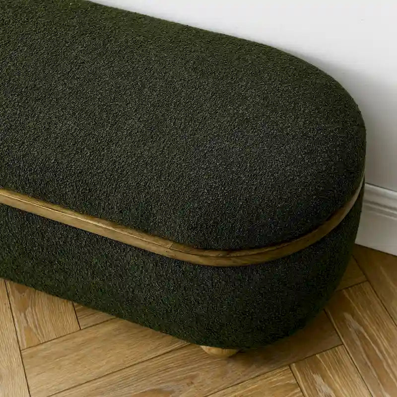 Banc Ottoman de Rangement, Banc Ottoman Capitonnage avec Rangement et Assise, Grand Banc de Rangement pour Couvertures et Repose-Pieds