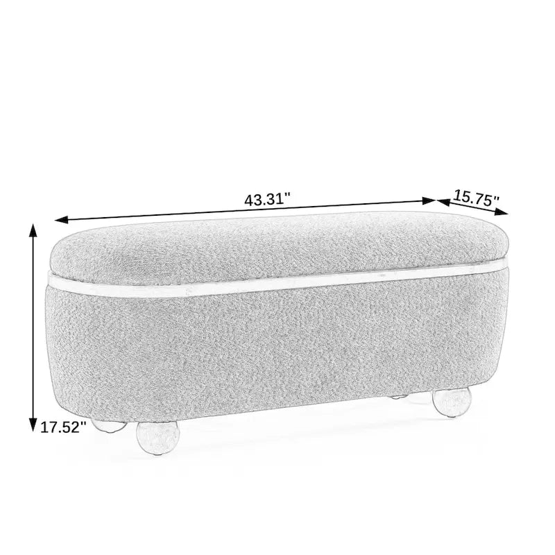 Banc Ottoman de Rangement, Banc Ottoman Capitonnage avec Rangement et Assise, Grand Banc de Rangement pour Couvertures et Repose-Pieds