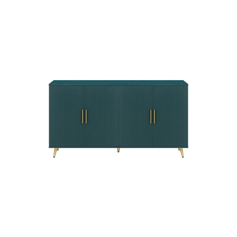 Meuble TV de 60 po avec poignées antiques, rangement et tablettes réglables