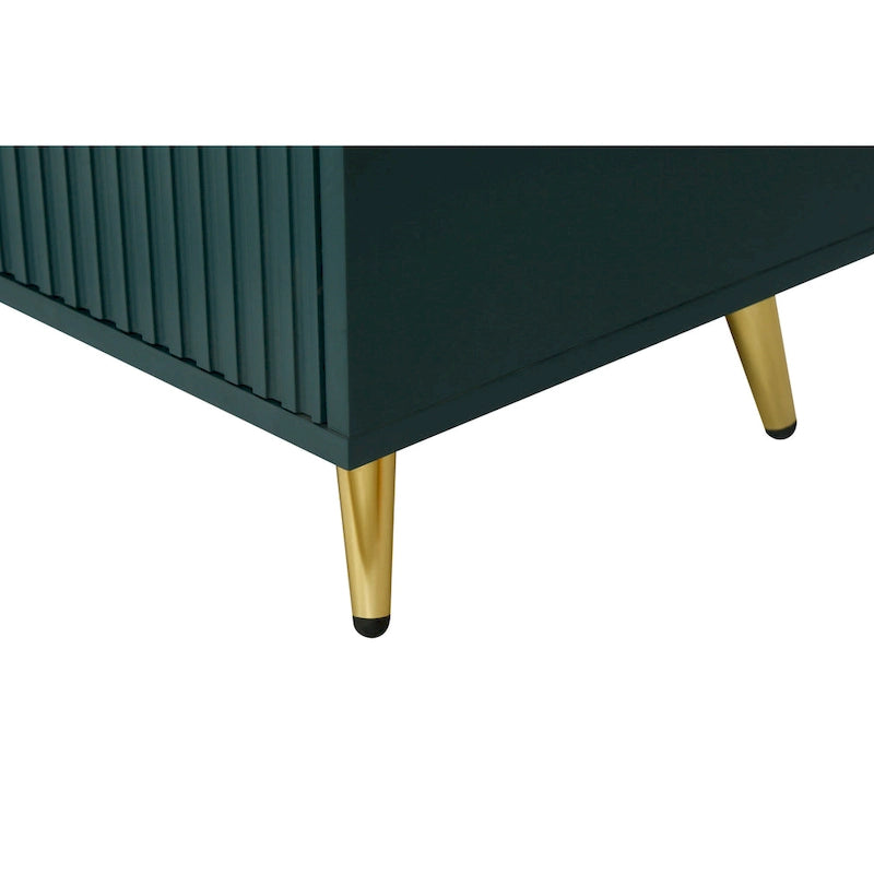 Meuble TV de 60 po avec poignées antiques, rangement et tablettes réglables