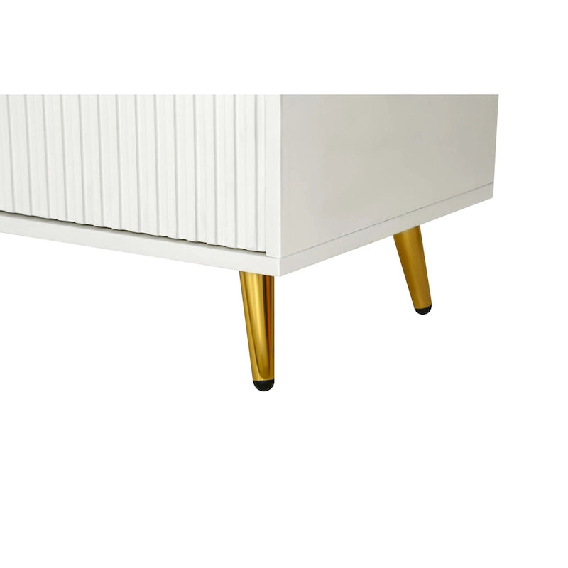 Meuble TV de 60 po avec poignées antiques, rangement et tablettes réglables