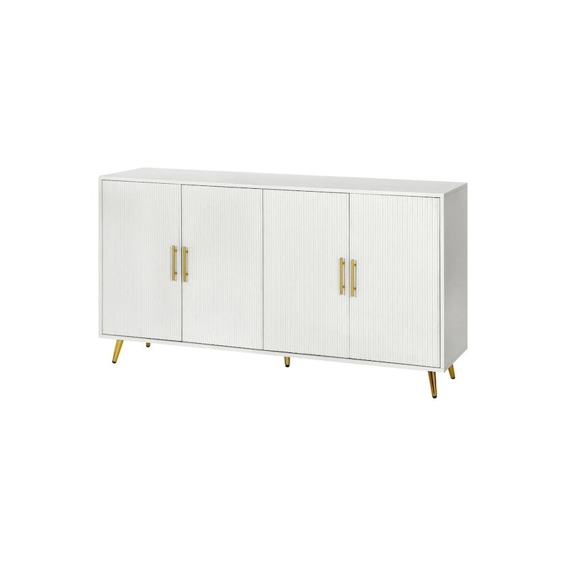Meuble TV de 60 po avec poignées antiques, rangement et tablettes réglables