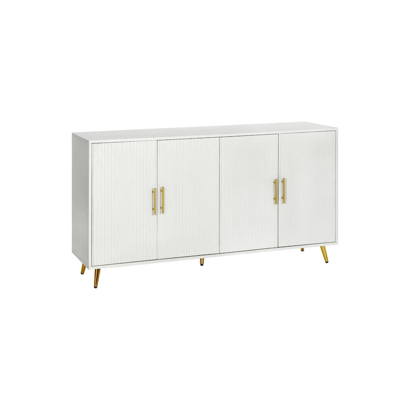 Meuble TV de 60 po avec poignées antiques, rangement et tablettes réglables