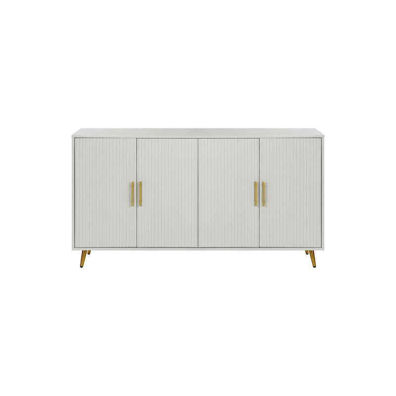 Meuble TV de 60 po avec poignées antiques, rangement et tablettes réglables