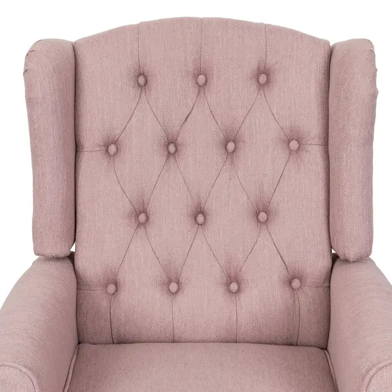 Fauteuil inclinable moderne à oreilles, avec repose-pieds, capitonné et pieds en bouleau