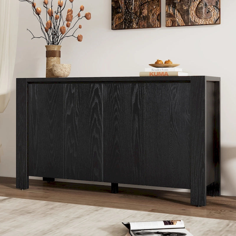 Buffet rétro à 4 portes avec finition vieillie