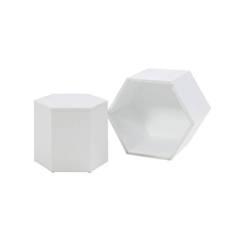 Tables basses, tables d'appoint/tables gigognes en MDF avec placage frêne/chêne/noyer (lot de 2) pour salon, bureau, chambre à coucher