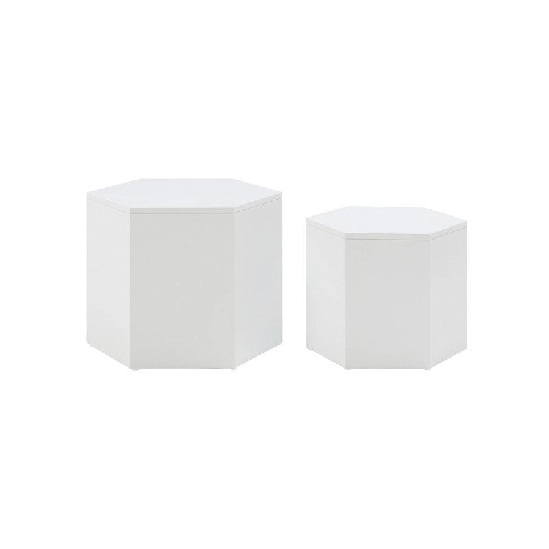 Tables basses, tables d'appoint/tables gigognes en MDF avec placage frêne/chêne/noyer (lot de 2) pour salon, bureau, chambre à coucher