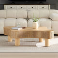 Table basse tambour moderne en bois fabriquée à la main de 42,52 pouces