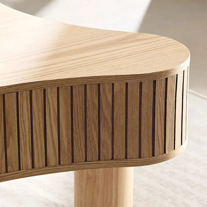 Table basse tambour moderne en bois fabriquée à la main de 42,52 pouces