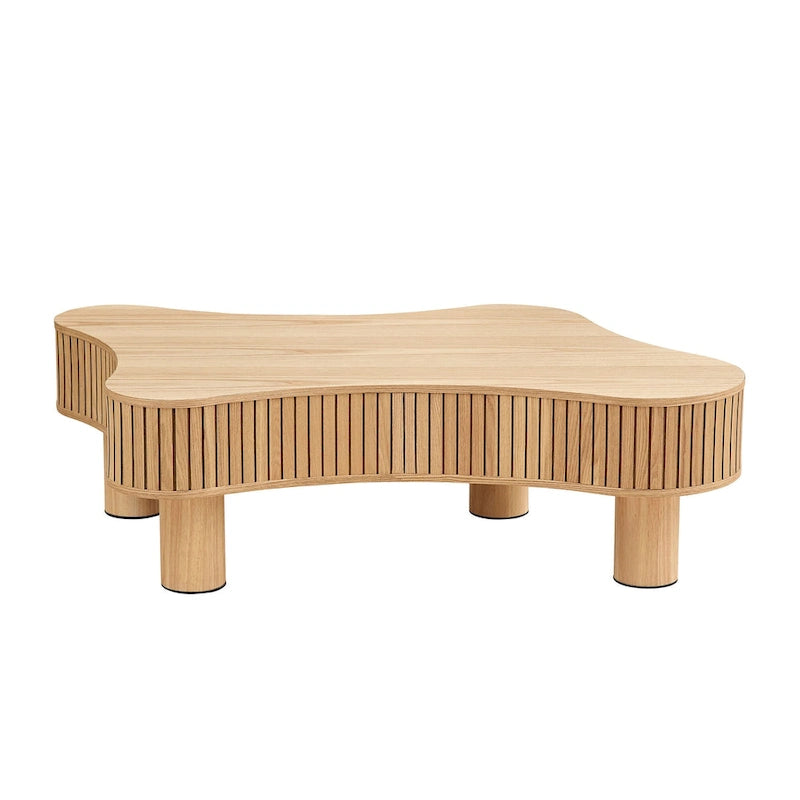 Table basse tambour moderne en bois fabriquée à la main de 42,52 pouces