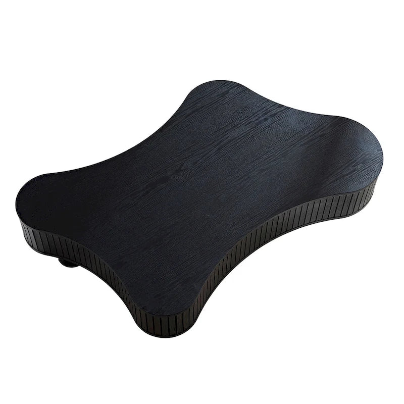 Table basse tambour moderne en bois fabriquée à la main de 42,52 pouces