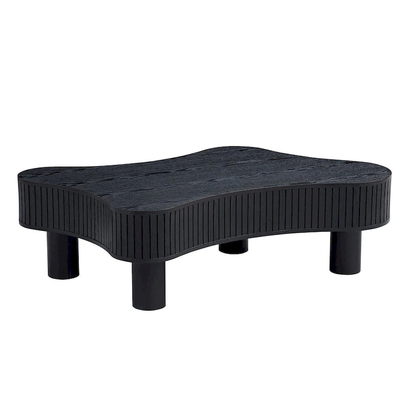Table basse tambour moderne en bois fabriquée à la main de 42,52 pouces