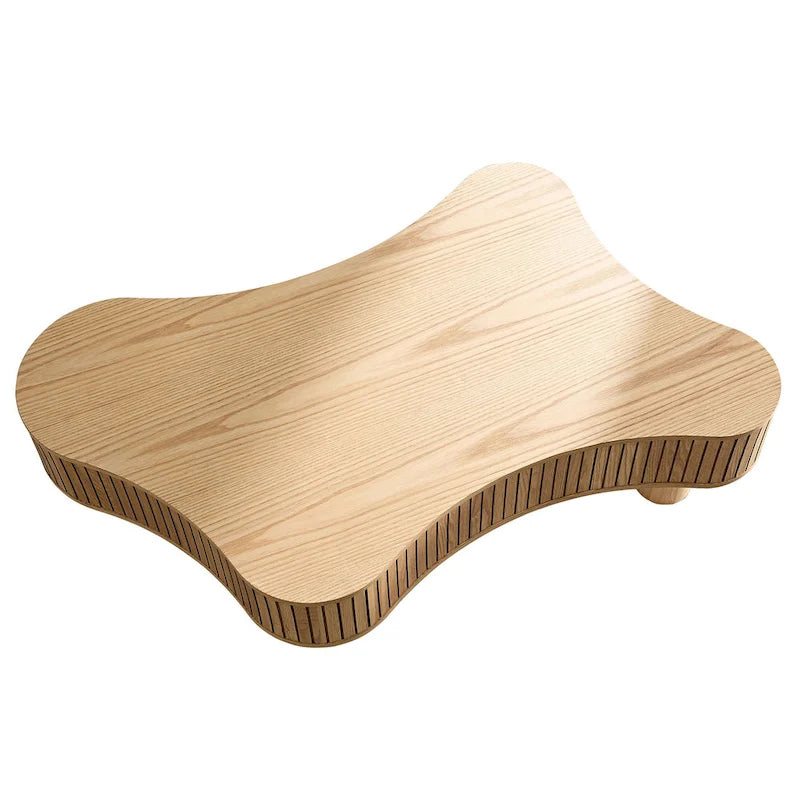 Table basse tambour moderne en bois fabriquée à la main de 42,52 pouces