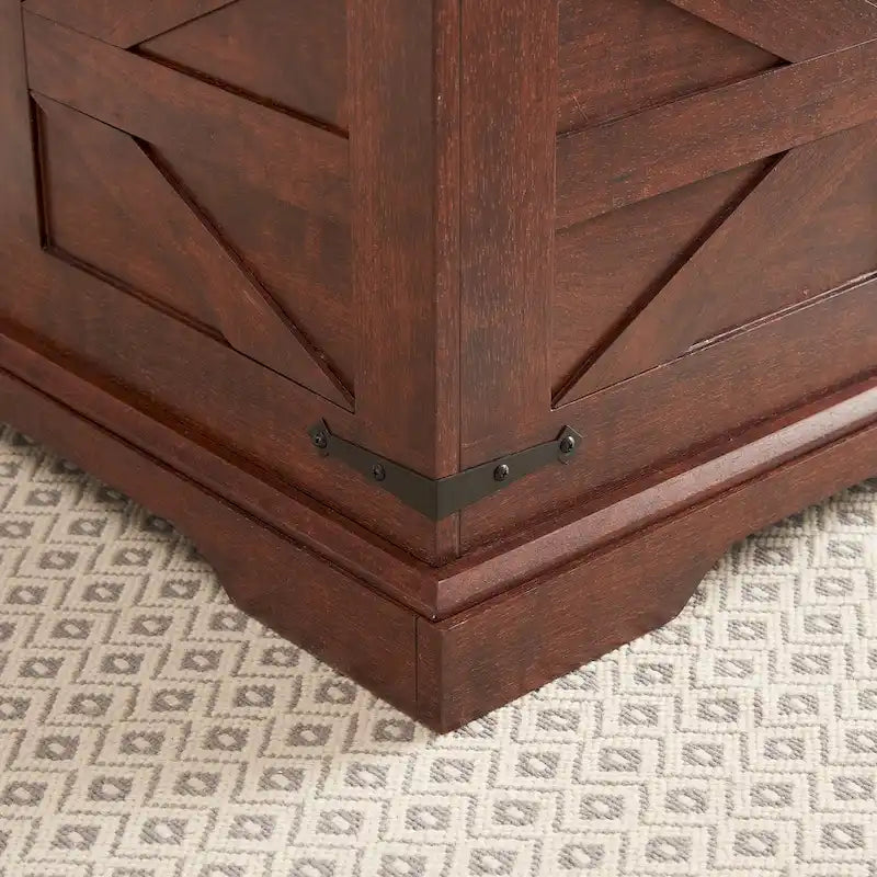 Table basse, table carrée en bois avec rangement dissimulé, design grange, table basse rustique avec plateau relevable à charnières
