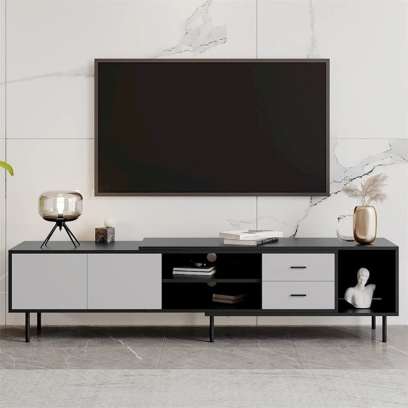 Meuble TV moderne avec 2 portes et grand espace de rangement
