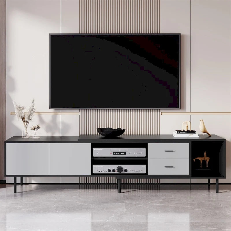 Meuble TV moderne avec 2 portes et grand espace de rangement