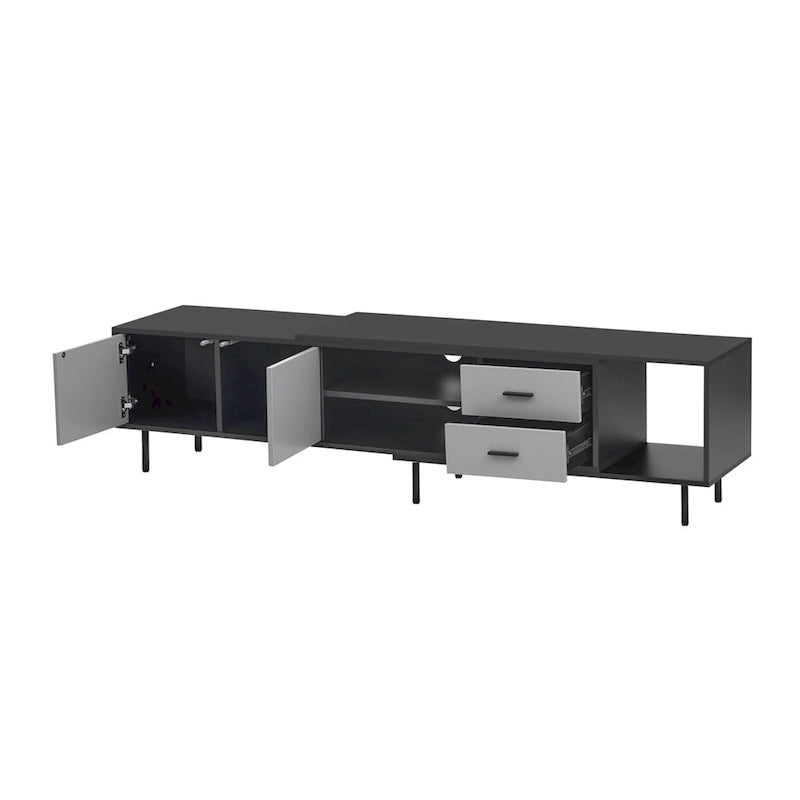 Meuble TV moderne avec 2 portes et grand espace de rangement