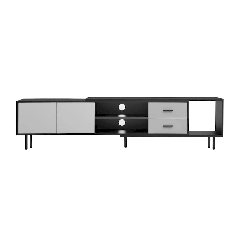Meuble TV moderne avec 2 portes et grand espace de rangement