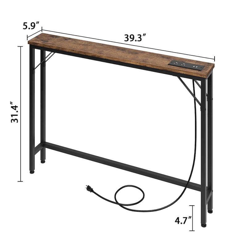 5.9 Table console étroite avec prises électriques
