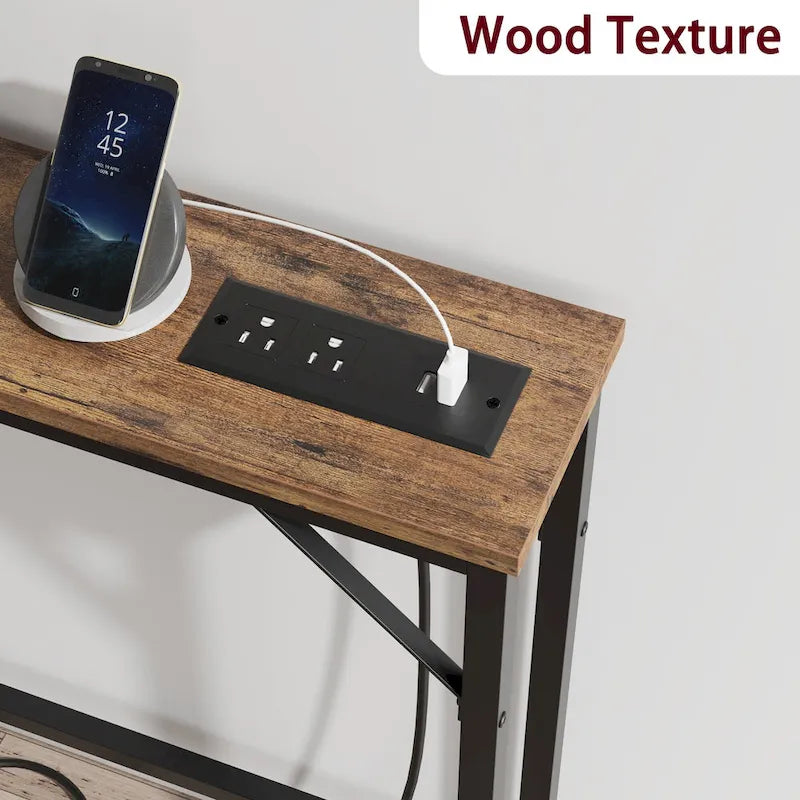 5.9 Table console étroite avec prises électriques