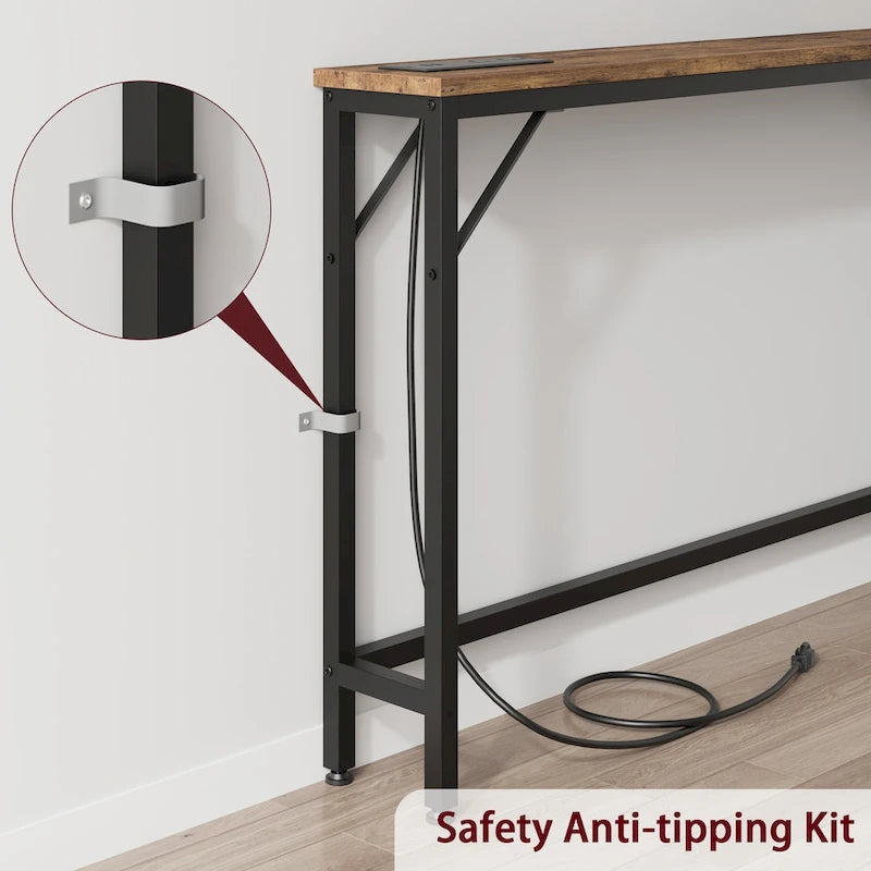 5.9 Table console étroite avec prises électriques
