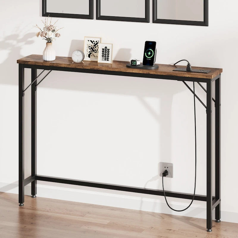 5.9 Table console étroite avec prises électriques