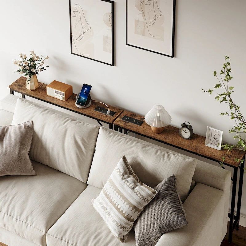 5.9 Table console étroite avec prises électriques